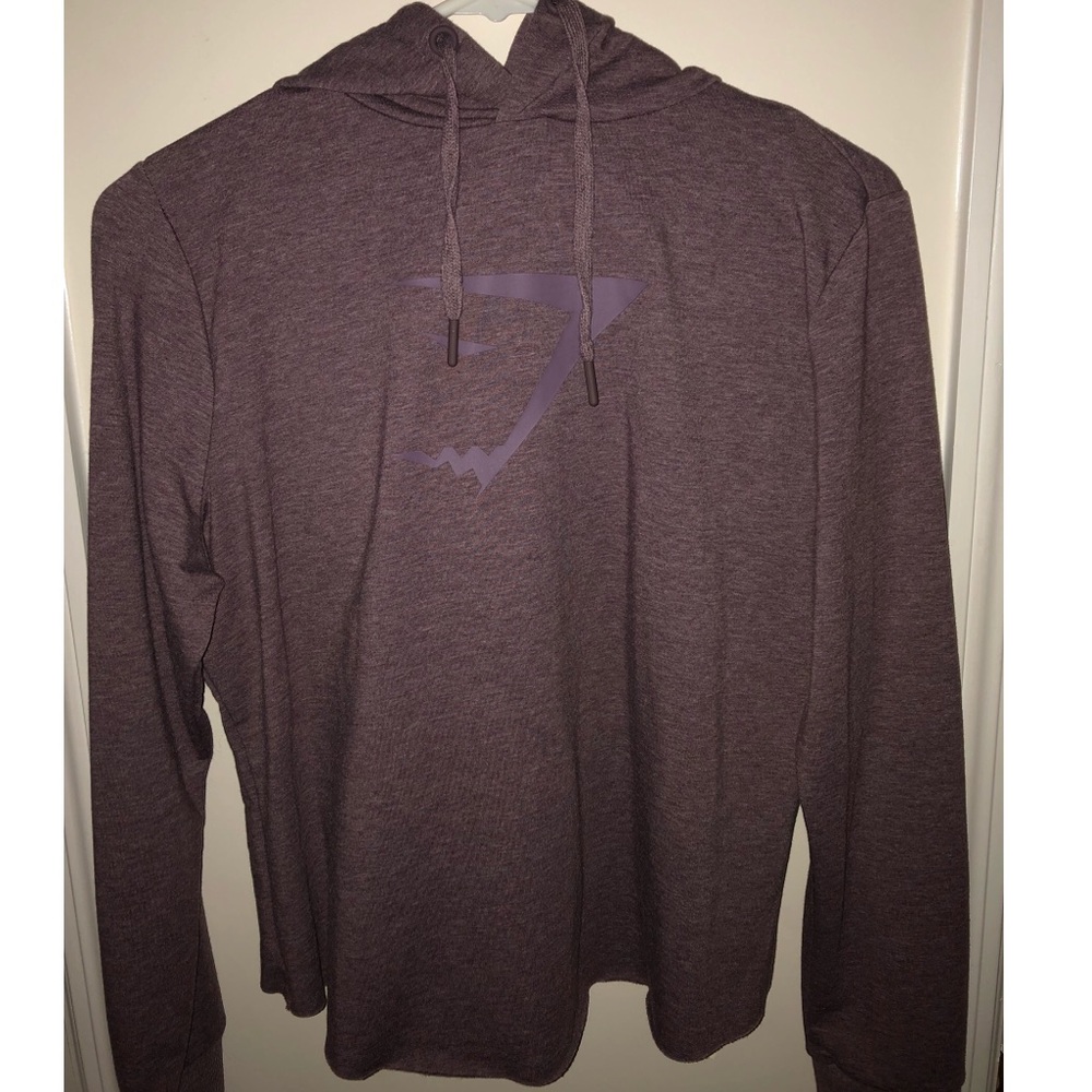 Womens Gymshark Cross Back Hoodie Purple Wash Marl